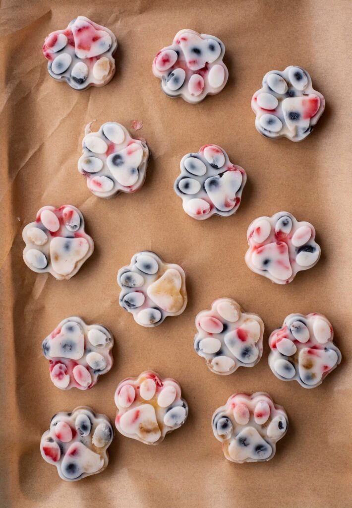 frozen yogurt paw print snacks for dogs