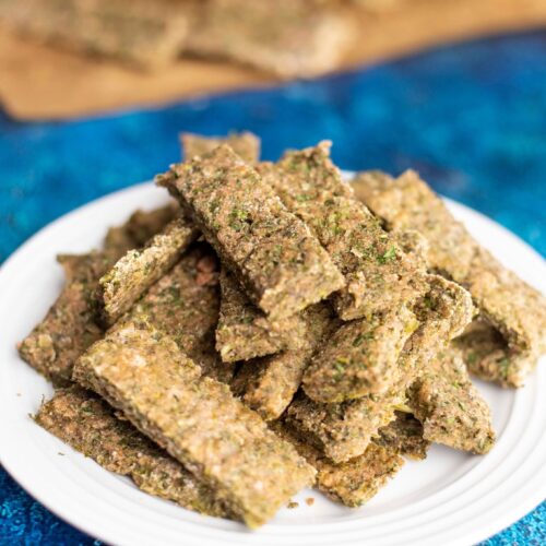 fresh mint doggie treats on a plate