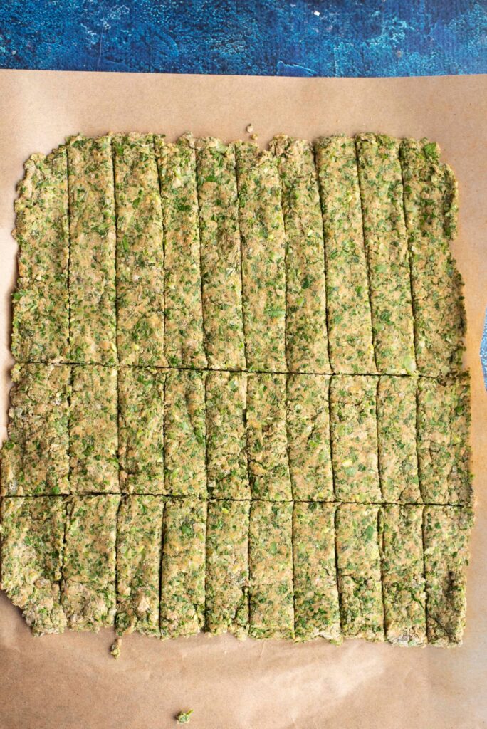 doggie breath mint sticks on a pan