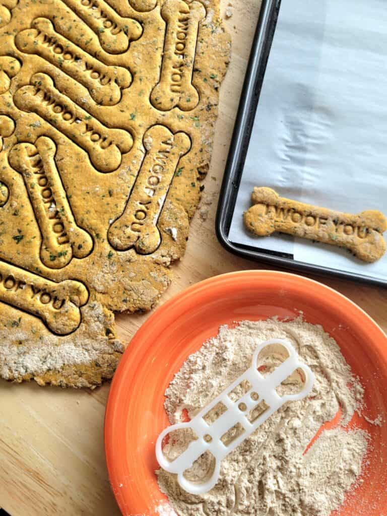 cutting out diy dog treats