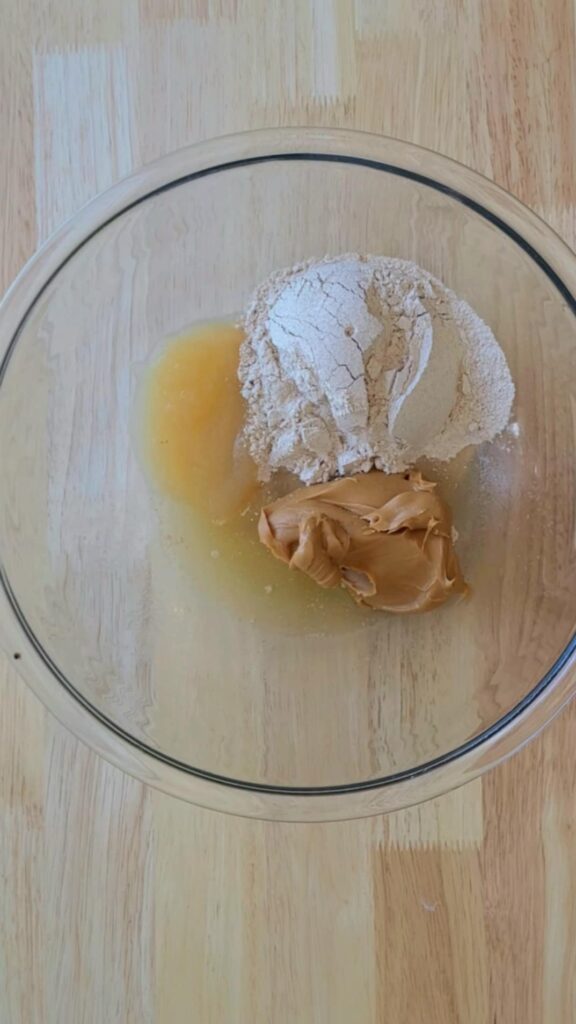 ingredients for star cookies in a bowl