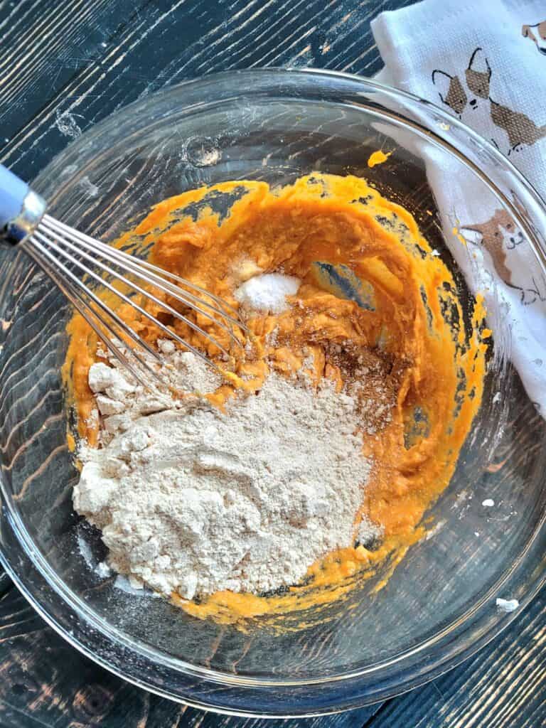 bowl of ingredients for donuts